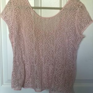Sheer Lace Pink Blouse